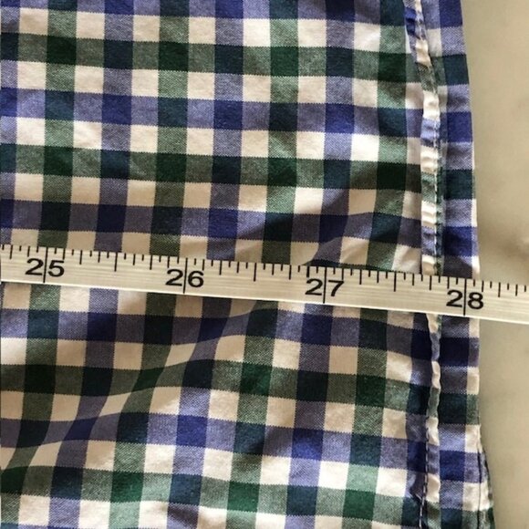 J. CREW Holiday 13 Check Cotton Button Down Shirt Blue Green Medium - Picture 13 of 15